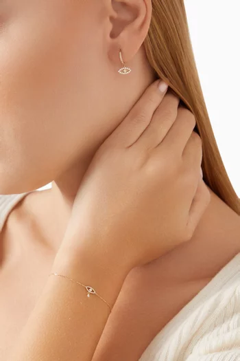 Eye Diamond Pavé Single Hoop Earring in 18kt Gold