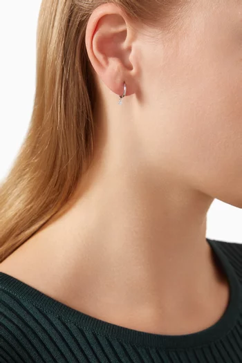 Circle Diamond Single Hoop Earring in 18kt White Gold
