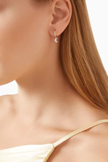Moon Diamond Pavé Single Hoop Earring in 18kt White Gold