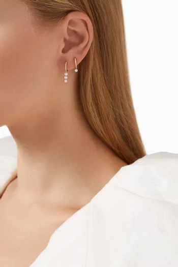 Circle Diamond Pavé Single Drop Earring in 18kt Gold