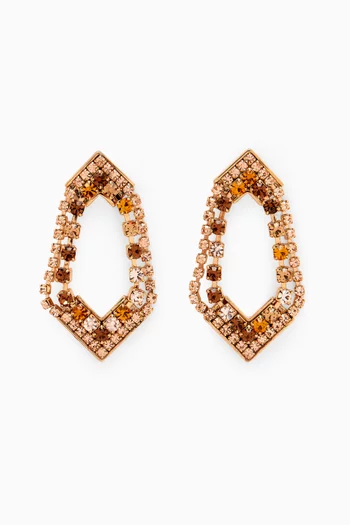 Prestige Crystal Stud Earrings in 14kt Gold-plated Metal