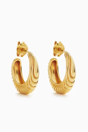 Wavy Ridge Small Hoop Earrings in 18ct Recycled Gold Vermeil