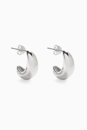 Small Savi Dome Hoop Earrings in Recycled Sterling Silver