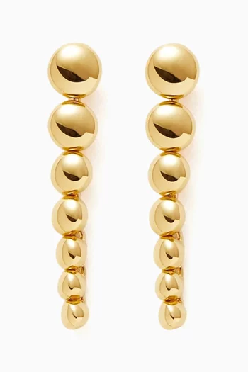 Articulated Beaded Stud Drop Earrings in 18kt Recycled Gold-plated Vermeil