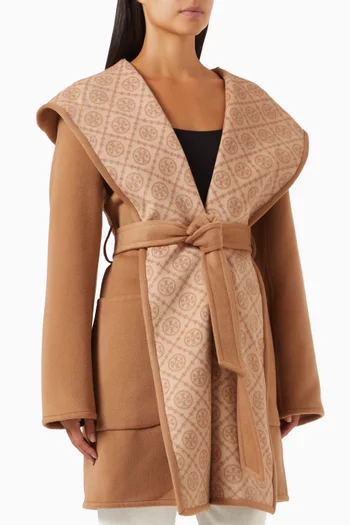 Hooded Overcoat in Wool