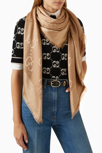 Gg Shawl in Jacquard-silk