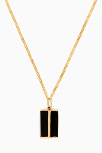 Duo Onyx Pendant Necklace in Gold Vermeil