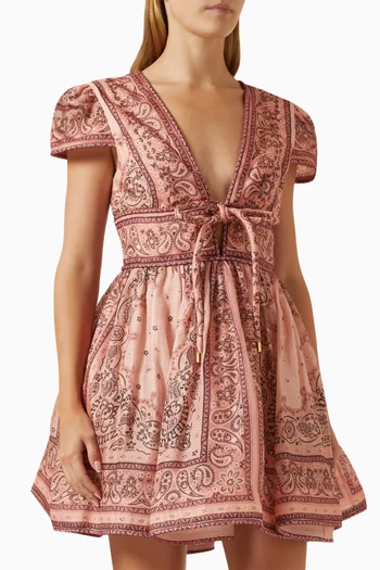 Matchmaker Structured Mini Dress in Silk Linen