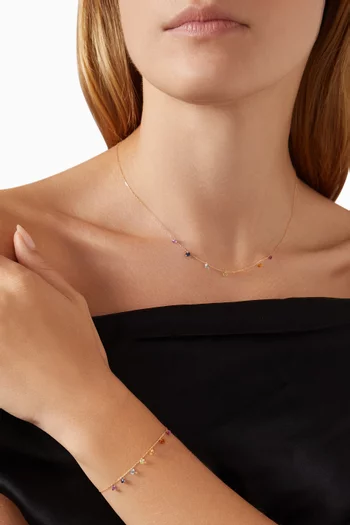 7 Chakras Necklace in 18kt Gold