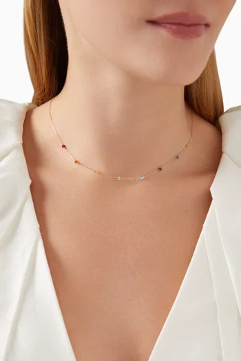 7 Chakras Necklace in 18kt Gold