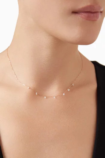 Danaé Dangling Diamonds Necklace in 18kt Rose Gold