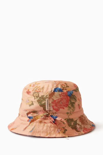 Floral-print Bucket Hat in Cotton