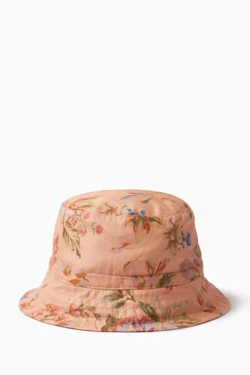 قبعة باكيت بنقشة زهور قطن