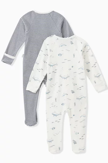 Printed Sleepsuit in Organic Cotton-jersey, Set of 2