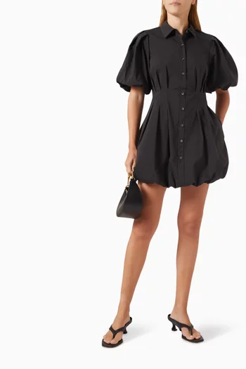 Cleo Pintuck Mini Dress in Poplin