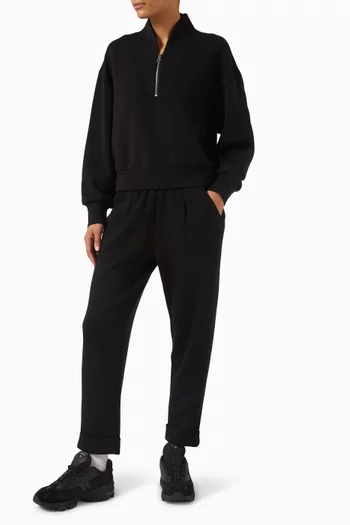 سويت شيرت ديفيدسون بسحّاب قصير قماش دابل سوفت