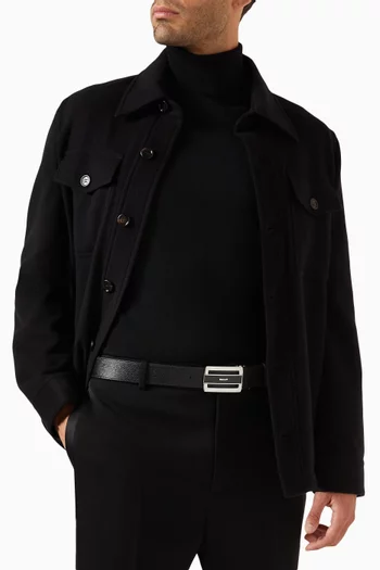 Fabazia Reversible Logo Belt in Leather