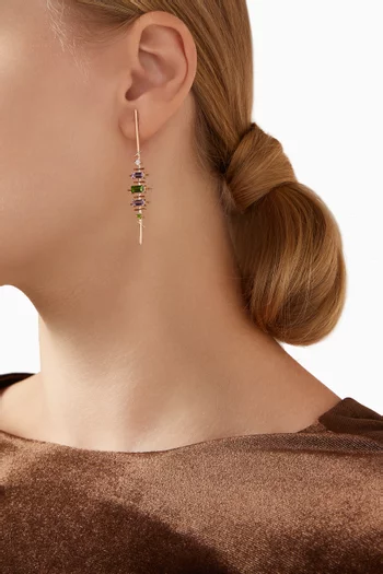 Fireworks Fiesta Precious Gemstone Earrings in 18kt Rose Gold