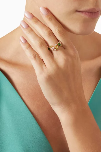 Fireworks Fiesta Precious Gemstone Ring in 18kt Rose Gold