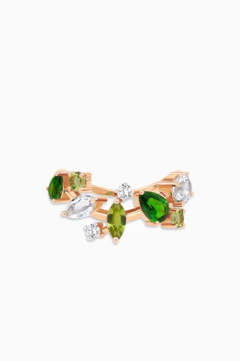 Fireworks Fiesta Precious Gemstone Ring in 18kt Rose Gold