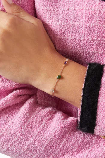 Fireworks Fiesta Precious Gemstone Bracelet in 18kt Rose Gold