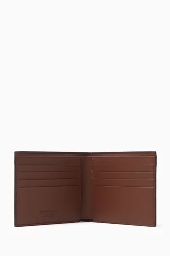 GA Logo Bifold Wallet in Textured Leather