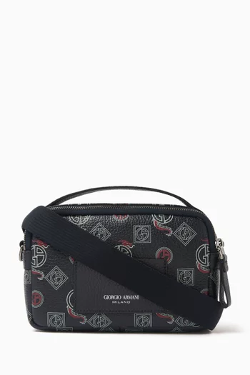 Lunar New Year Dragon-print Crossbody Bag in Leather