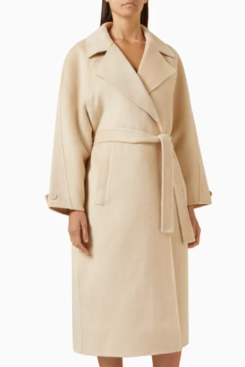 Sandy Double Breasted Trench Coat in Wool