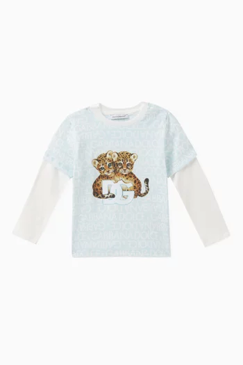 Leopard-print T-shirt in Cotton