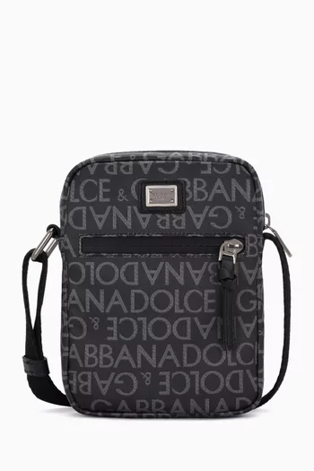 All-over Logo Crossbody Bag in Canvas