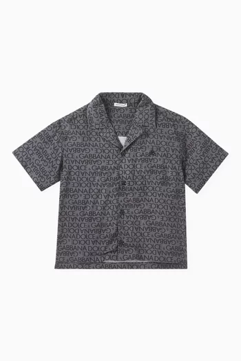All-over Logo Print Shirt in Viscose