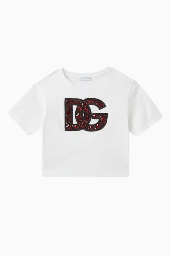 Rhinestone-embellished Logo T-shirt in Cotton-jersey