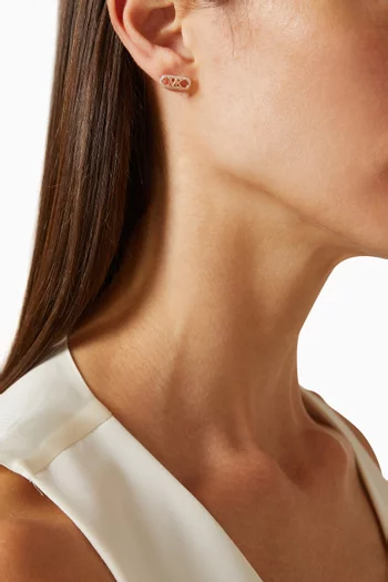 أقراط مزينة بشعار امباير فضة إسترلينية مطلية ذهب وردي عيار 14