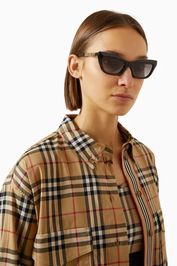 Logo Cat-eye Sunglasses in Acetate & Metal