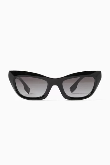 Logo Cat-eye Sunglasses in Acetate & Metal