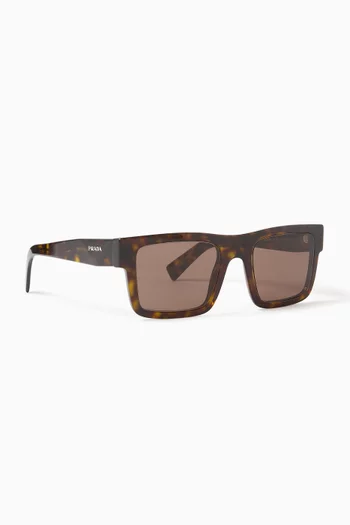 Rectangle Tortoiseshell Sunglasses in Acetate