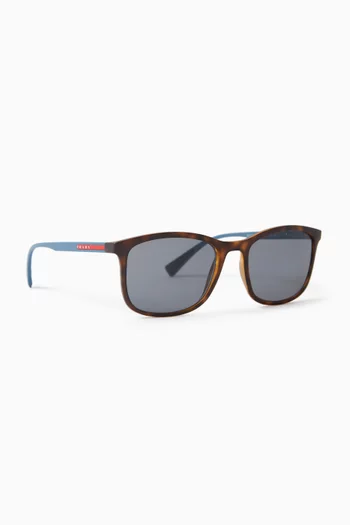 Rectangle Tortoiseshell Sunglasses in Acetate
