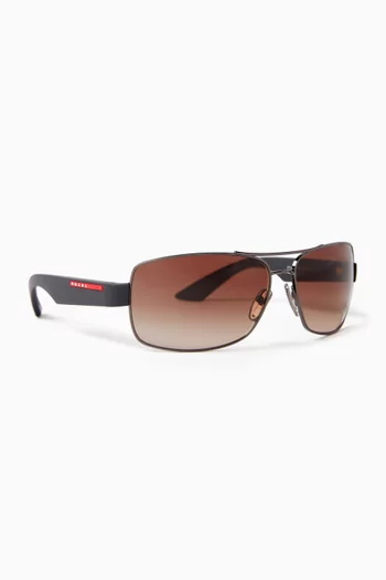 Rectangle Sunglasses in Metal