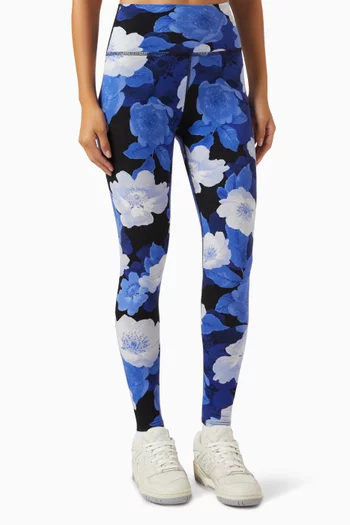 Sunset Floral Print Leggings in Cotton