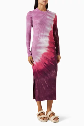 Skylar Tie-Dye Midi Dress in Rayon