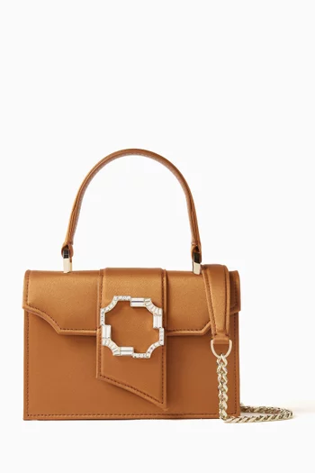 Mini Audrey Square Top-handle Bag in Satin