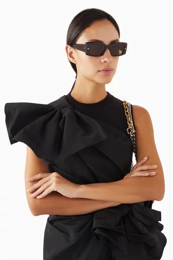 Studded Rectangular Sunglasses in Acetate