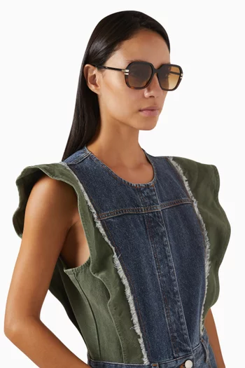 Rectangle Sunglasses in Bio Acetate