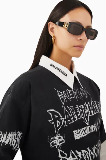 نظارة شمسية بإطار مستطيل أسيتات