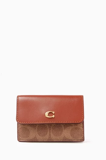 Mini Tri-fold Signature Wallet in Coated-canvas
