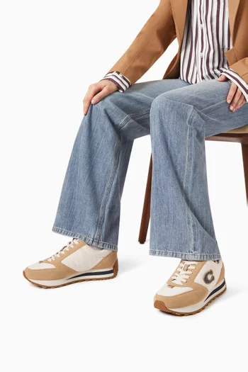 Tennis Runner Sneakers in Leather