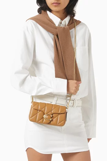 Tabby Quilted Crossbody Wristlet Bag in Leather