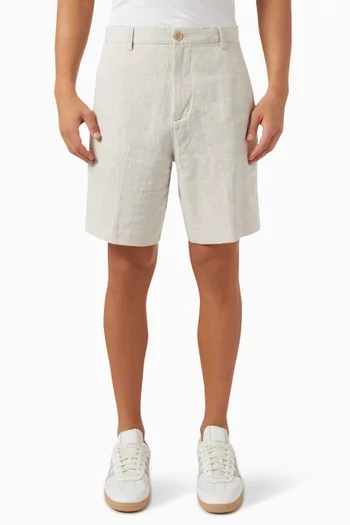 Regular Fit Shorts in Linen-cotton Blend