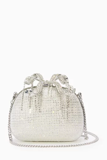 Clutch Bag in Rhinestone Mesh