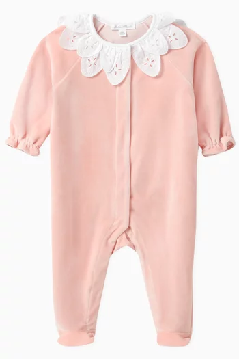 Ruffle Flower-collar Pyjama in Cotton Blend